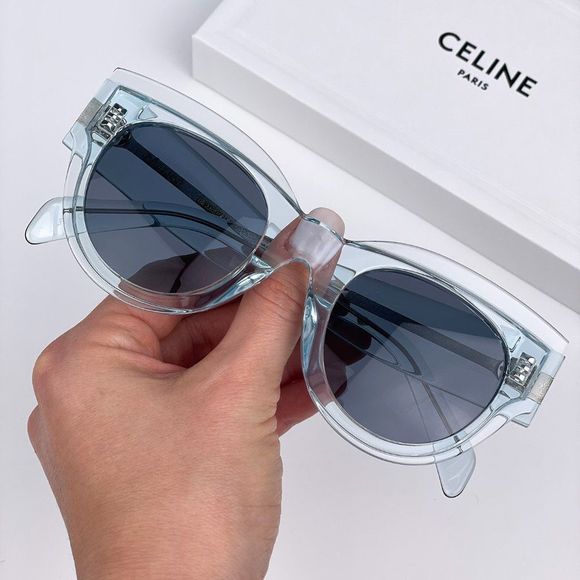 Celine Sunglasses CL40008F 86V Unisex Oval Transparent Blue Gradient